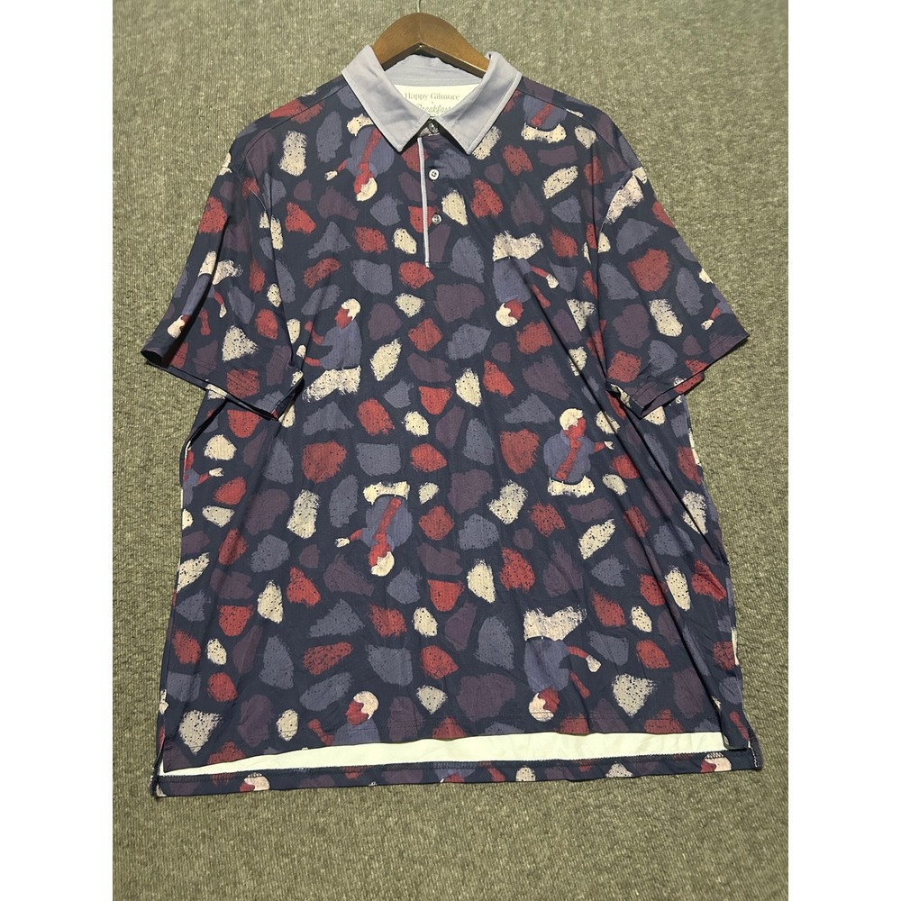 RSVLTS Happy Gilmore XL Breakfast Balls Men's All-Day Polo Purple golf stretch